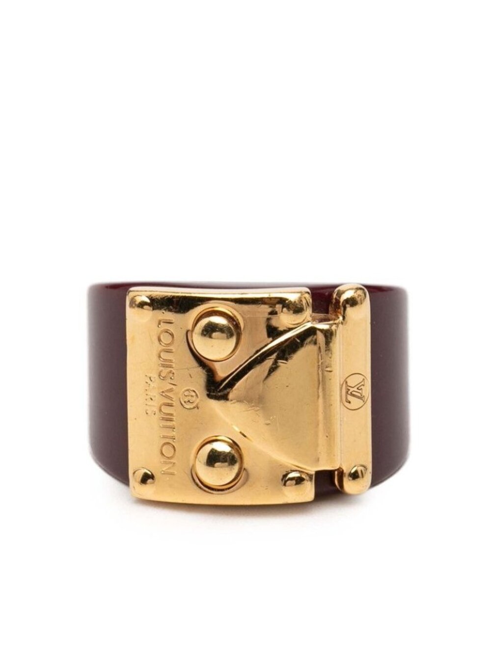 Louis Vuitton Lockme Ring M Wine Red Gold Plated Plastic